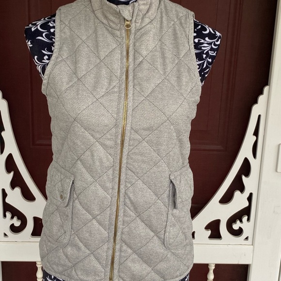 Old Navy Dobby Quilted Gray Sleeveless Jacket Vest Size XL (14) Regular - Picture 11 of 17